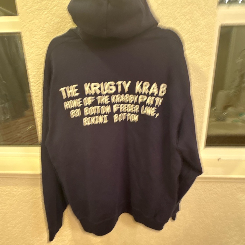 Uniqlo UT Hoodie SpongeBob Krabby Pattie Cactus Plant Flee Market Hoodie Navy XL - Picture 8 of 15